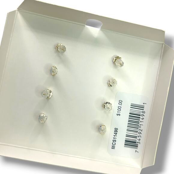 NEW Macy's Gemstone Stud Earrings 18k Gold over Sterling Silver 5-9/10 ct. t.w. - Picture 12 of 14